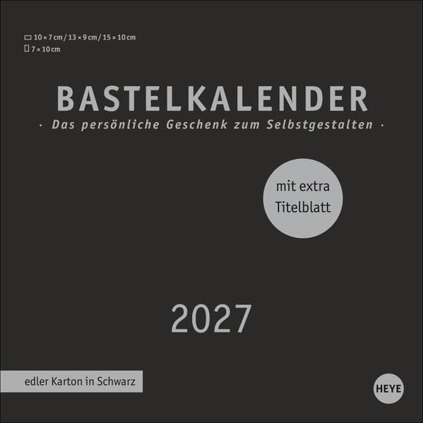 Premium-Bastelkalender schwarz klein 2027