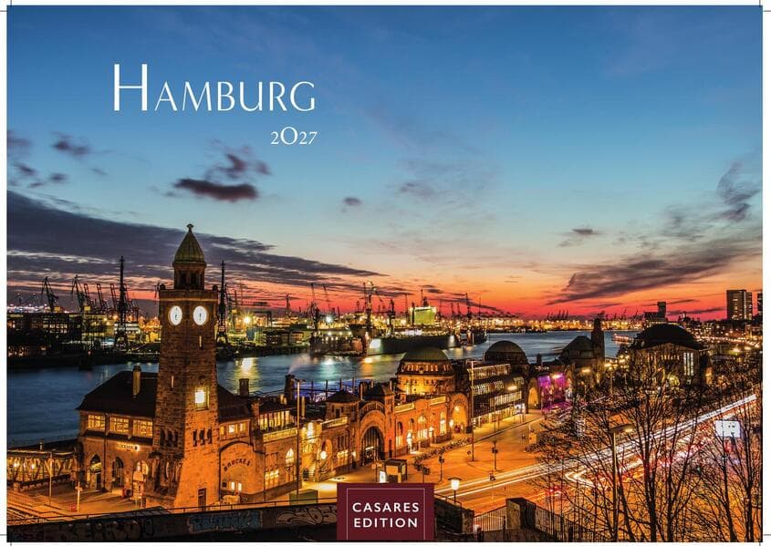 Hamburg Kalender 2027 - Wandkalender | Fotokalender Deutschland 35x24cm - mit 12 beeindruckenden Bildern mit stimmungsvollen Motiven von Hafen, Elbe, Speicherstadt und hanseatischem Flair