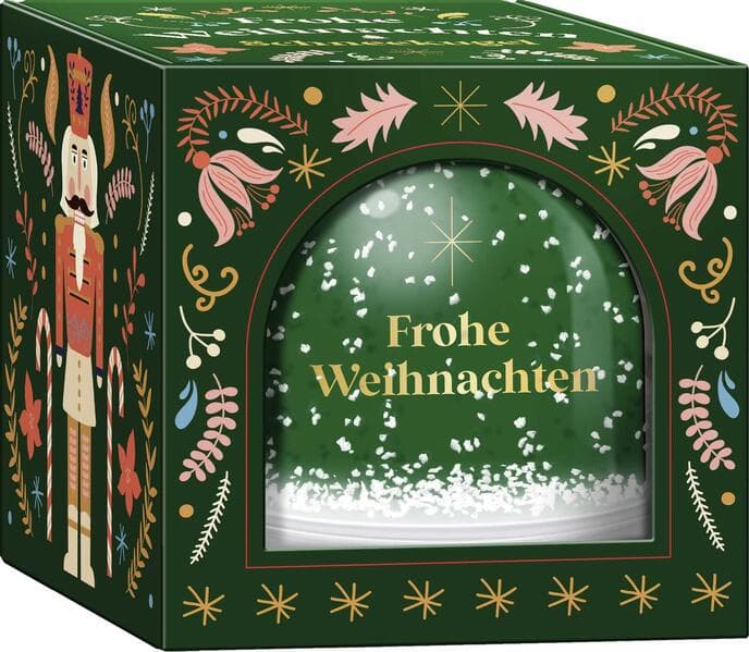 Weihnachtswunderland, Schneekugel groß zum Selbstgestalten: Frohe Weihnachten / Nussknacker