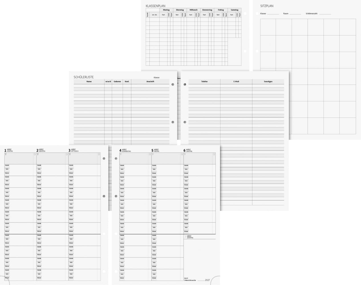 Wochen-Ersatzkalendarium 2026/2027 | 230×297 mm