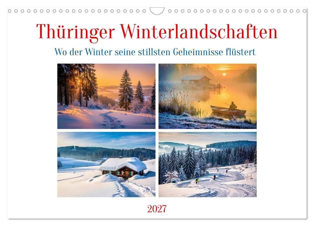 Thüringer Winterlandschaften (Wandkalender 2027 DIN A3 quer), CALVENDO Monatskalender