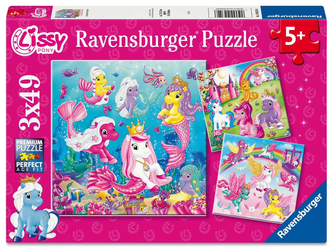Kinderpuzzle 3x49 Teile - Lissy Pony - Zauberhafte Welten!
