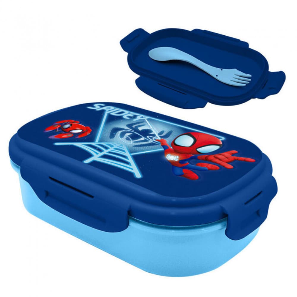 Spiderman Blue Web Sandwichbox + Besteckset