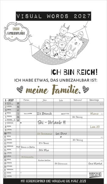 Visual Words Familienplaner 2027