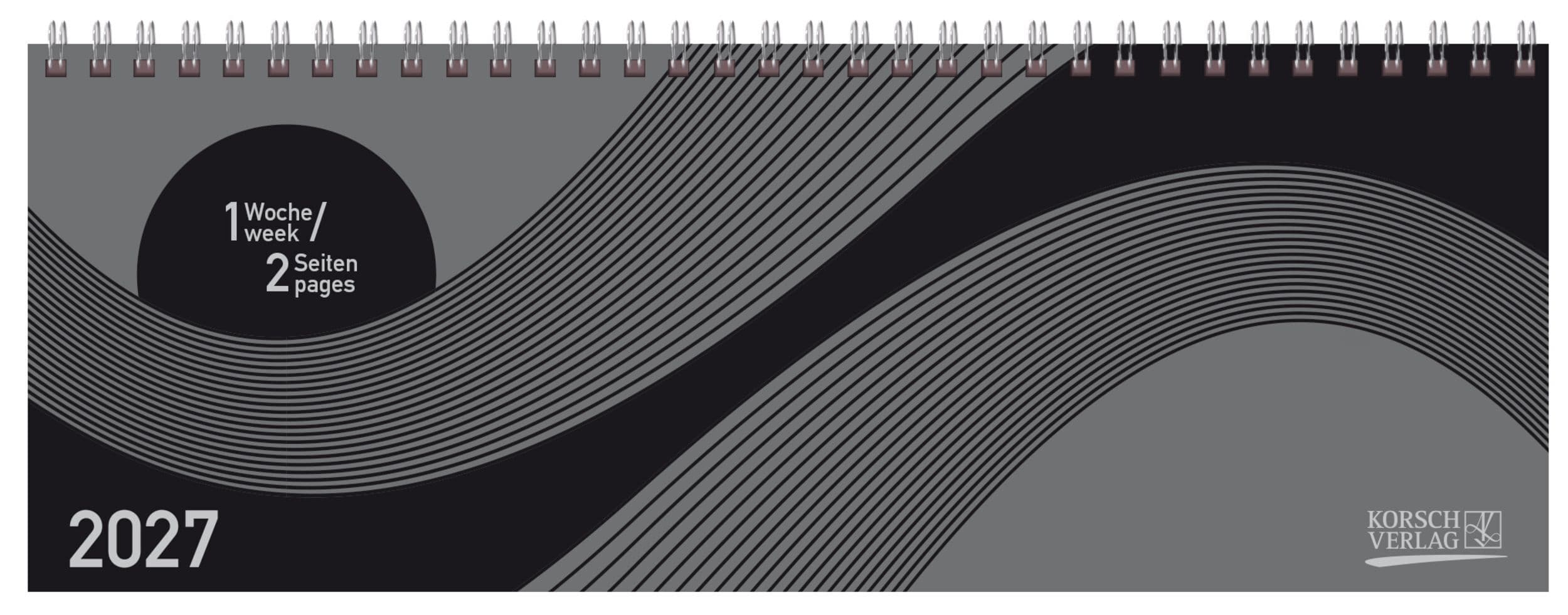Tischkalender quer Professional Colourlux 2027 schwarz