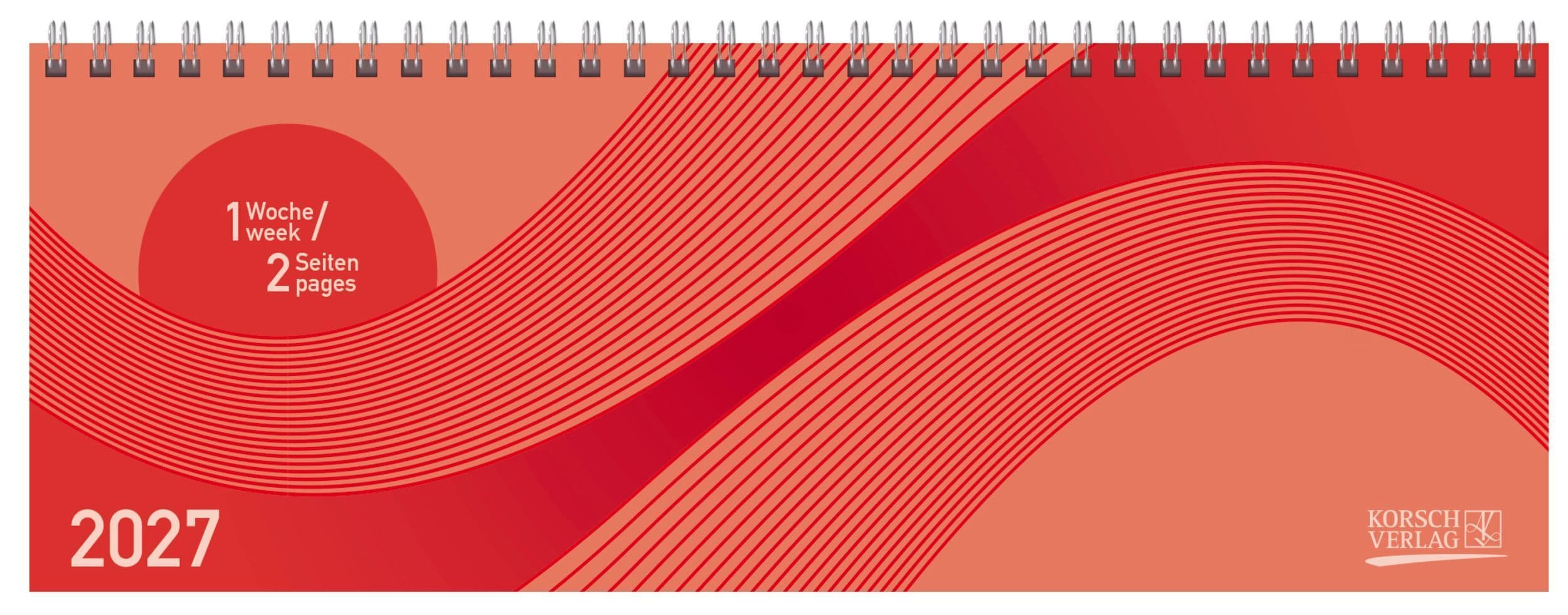 Tischkalender quer Professional Colourlux 2027 rot