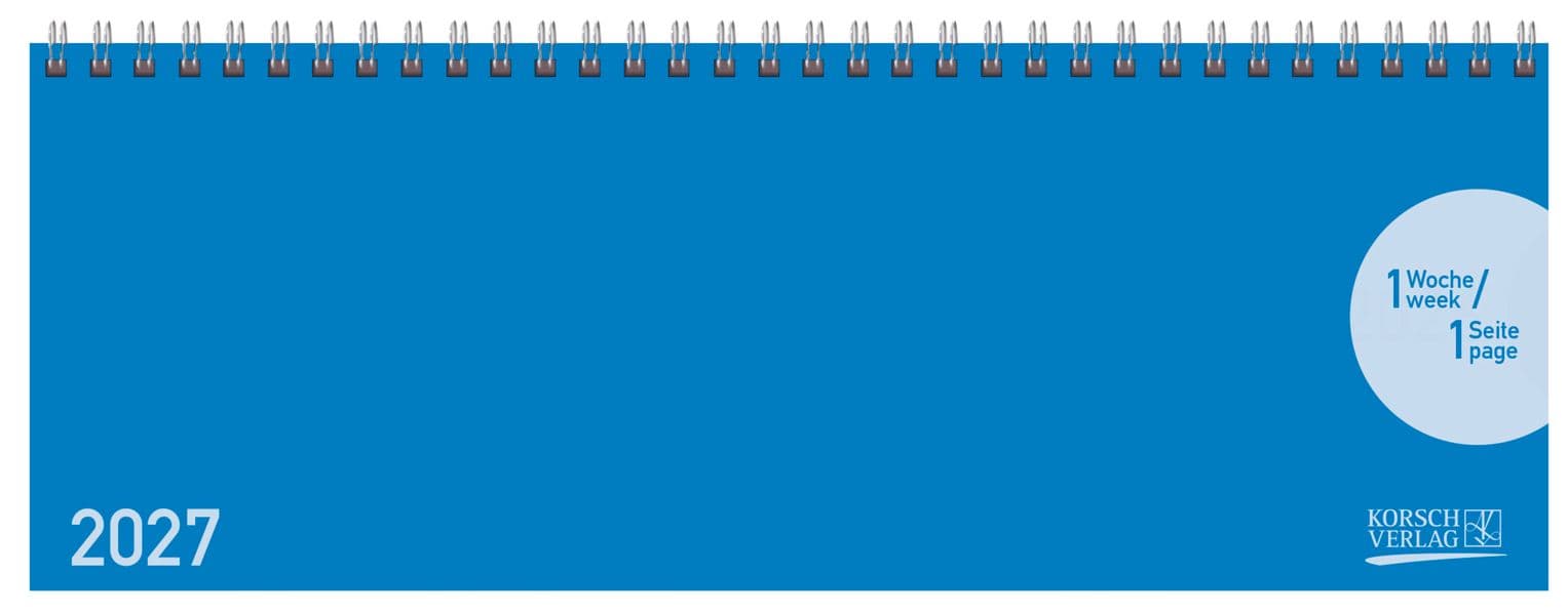 Tischquerkalender Classic Colourlux blau 2027