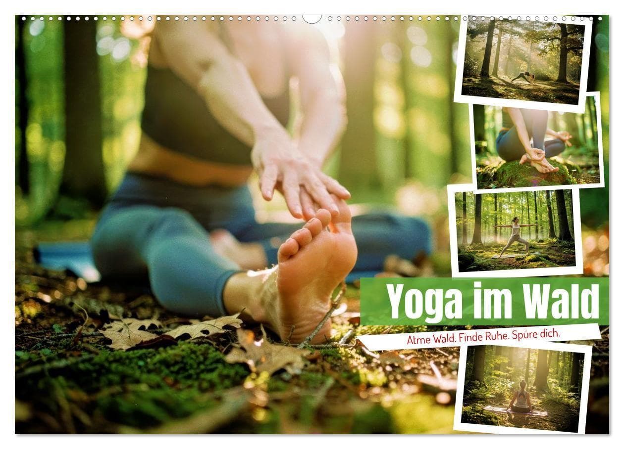Yoga im Wald (Wandkalender 2027 DIN A2 quer), CALVENDO Monatskalender