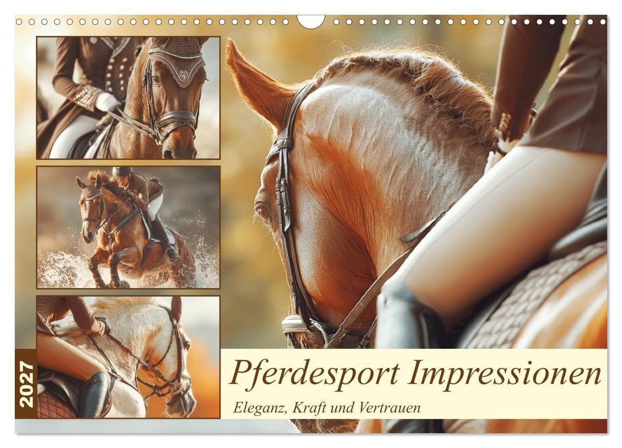 Pferdesport Impressionen. Eleganz, Kraft und Vertrauen (Wandkalender 2027 DIN A3 quer), CALVENDO Monatskalender