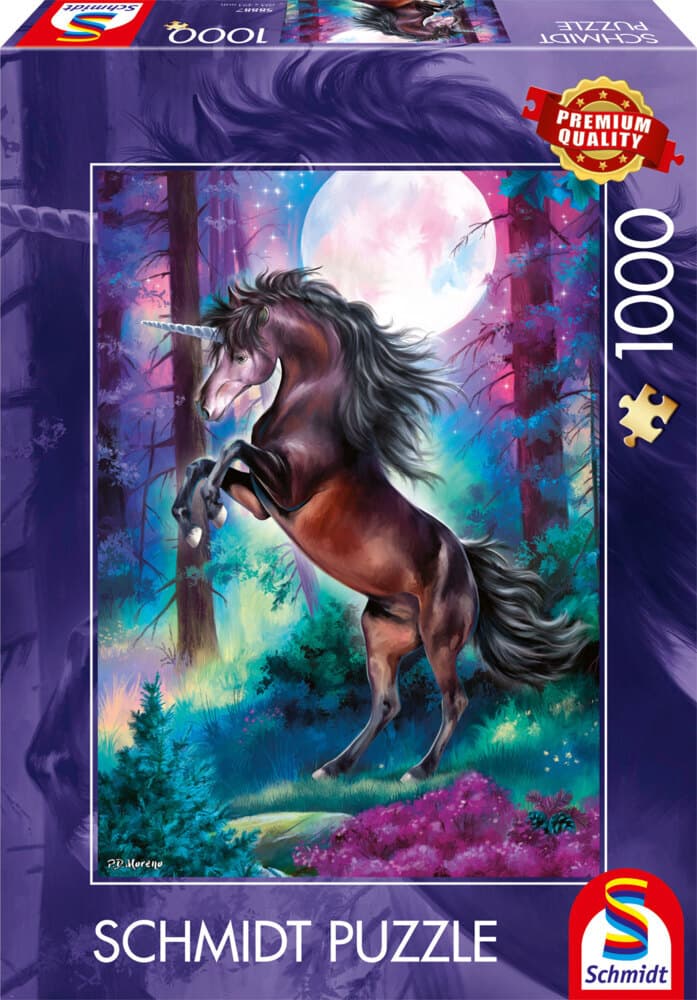 Einhorn bei Vollmond