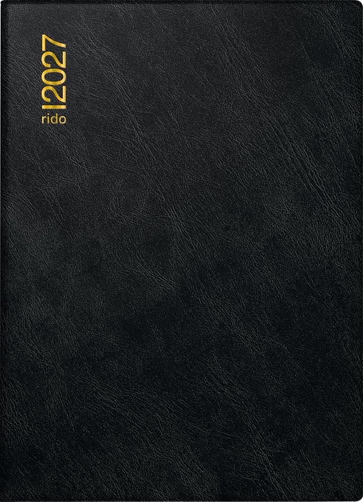 rido/idé 7018242907 Taschenkalender Mod. Technik III 2027 A6, Kunststoff, schwarz