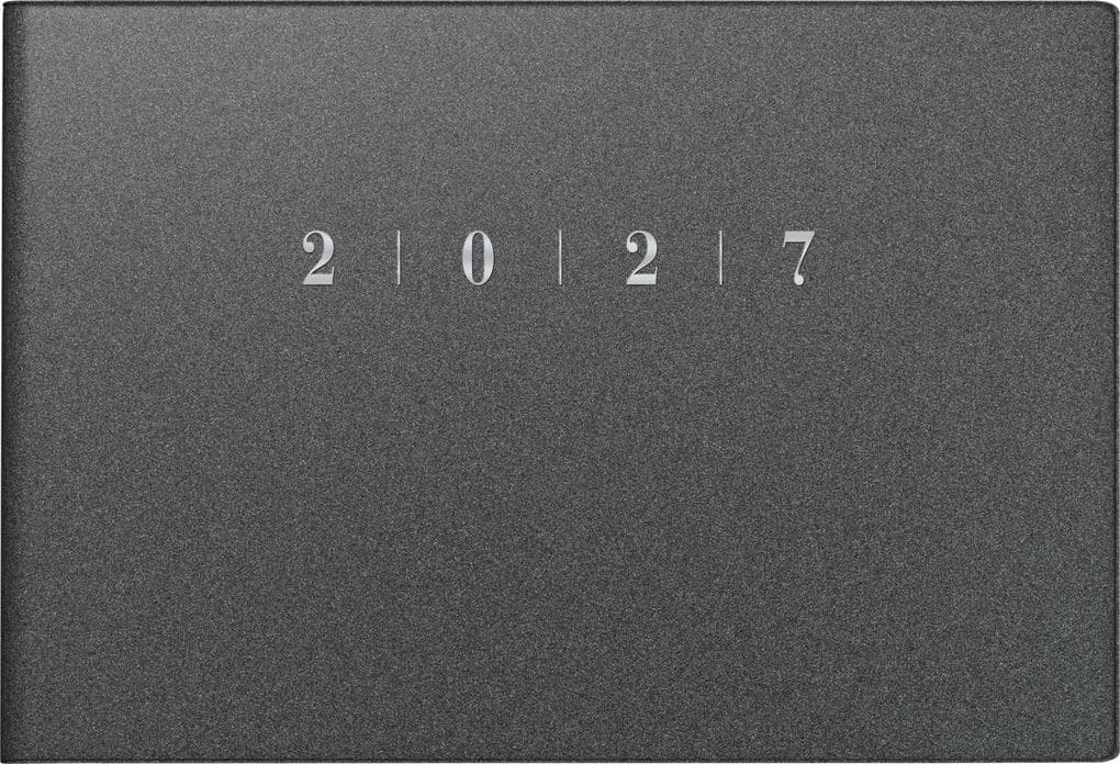 rido/idé 7017563807 Taschenkalender Mod. Septimus 2027 A6 quer, Kunststoff, grau