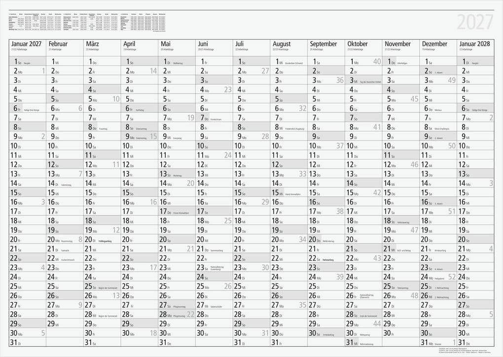 rido/idé 7033600007 Plakatkalender Mod. young design 2027 860×610 mm