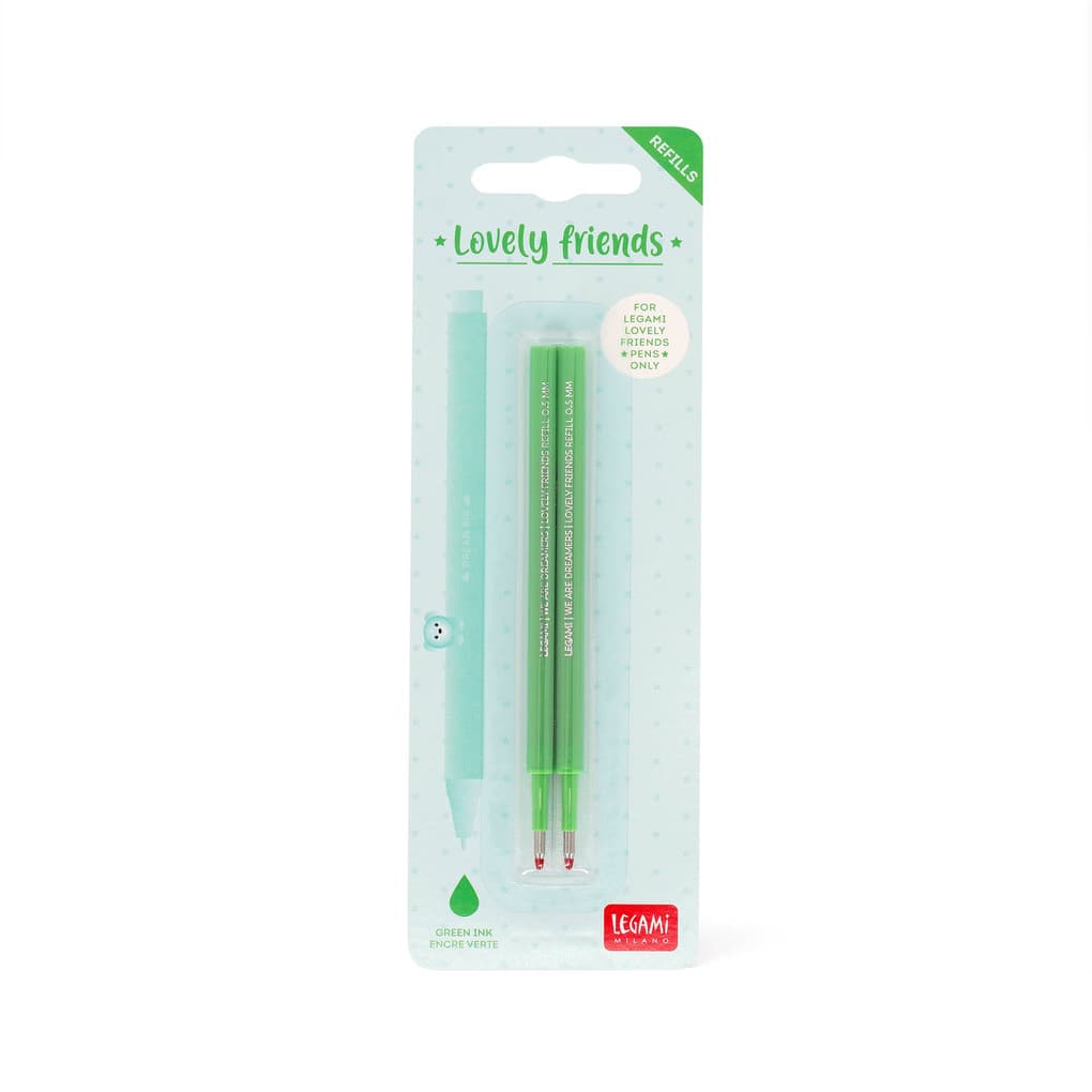 2 Pcs Lovely Friends Refill - 0,5 Mm - Green Ink