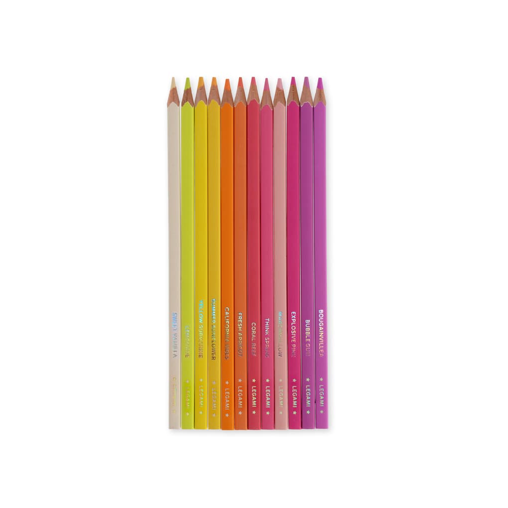 Live Colourfully - Set Of 12 Colouring Pencils - Sunset Palette - Multicolor Ink
