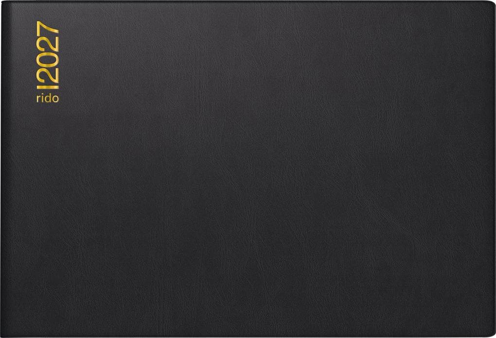 rido/idé 7017502907 Taschenkalender Mod. Septimus 2027 A6 quer, Kunststoff, schwarz