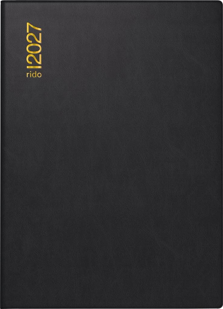 rido/idé 7013002907 Taschenkalender Mod. perfect/Technik I 2027 A6, Kunststoff, schwarz