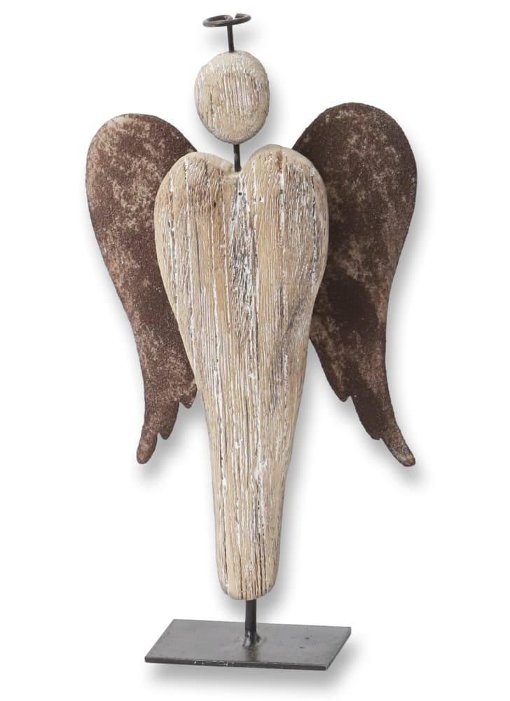 Holzengel auf Metallfuß