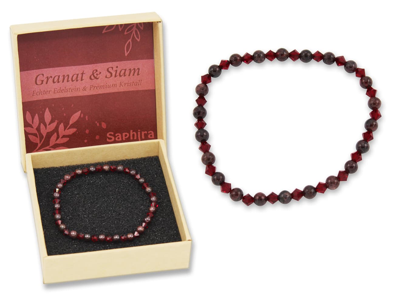 Granat Saphira Edelsteinarmband