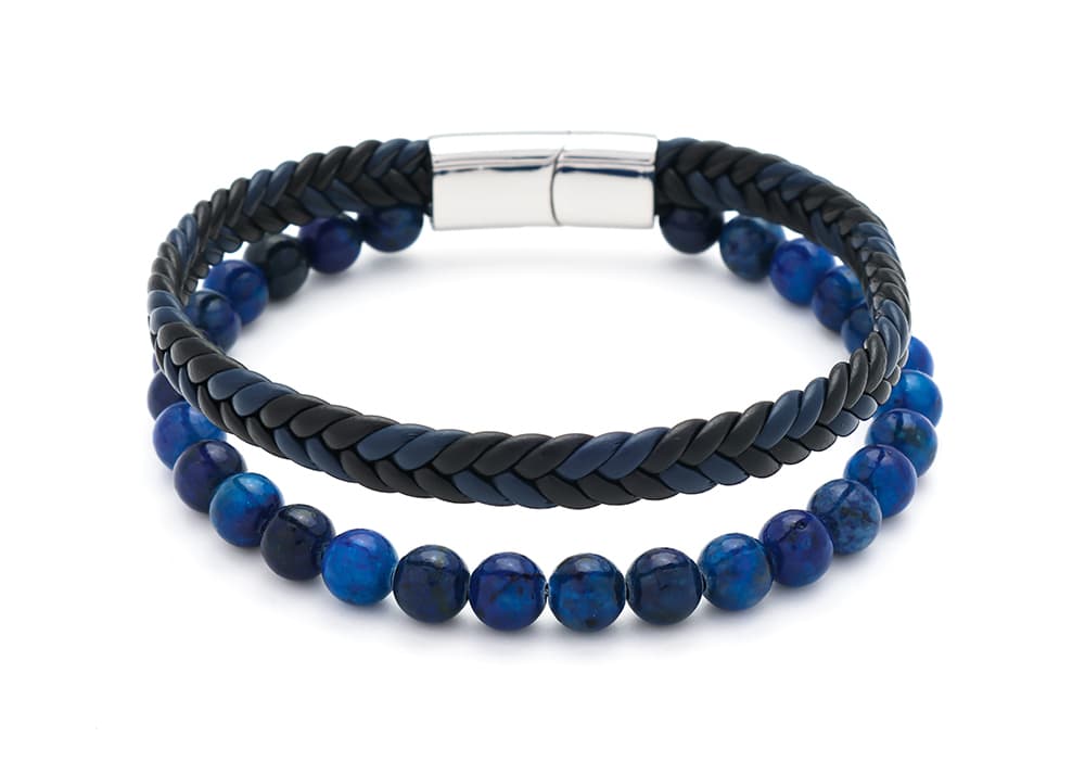 Edelsteinarmband Doppio Sodalith/Lapislazuli