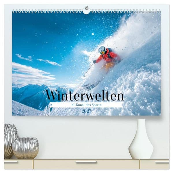 Winterwelten (hochwertiger Premium Wandkalender 2027 DIN A2 quer), Kunstdruck in Hochglanz