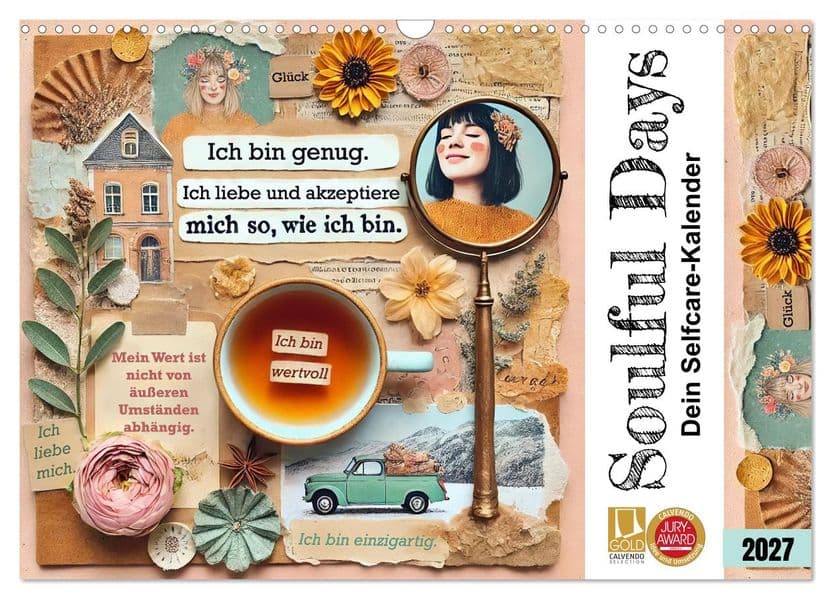 Soulful Days - Dein Selfcare-Kalender (Wandkalender 2027 DIN A3 quer), CALVENDO Monatskalender