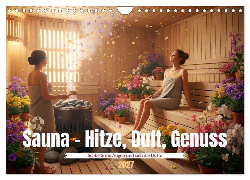 Sauna - Hitze, Duft, Genuss (Wandkalender 2027 DIN A4 quer), CALVENDO Monatskalender
