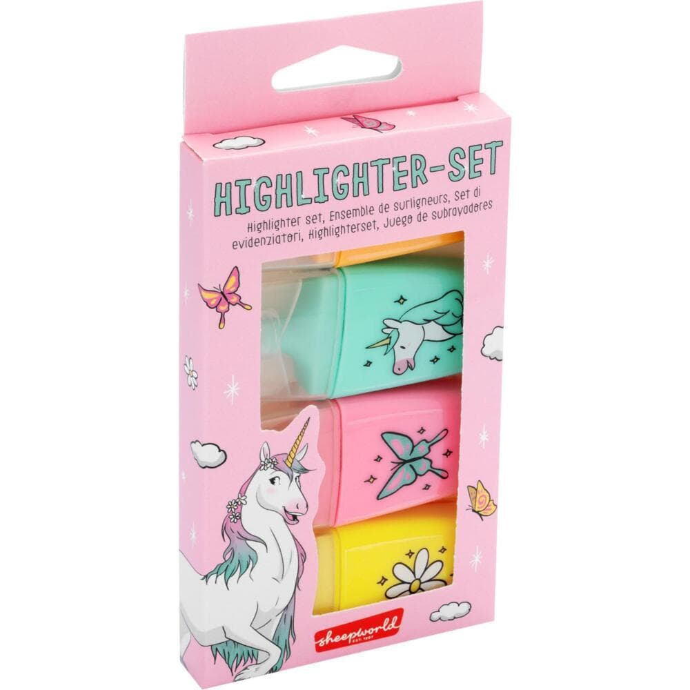 Highlighter-Set Motiv "Einhorn"