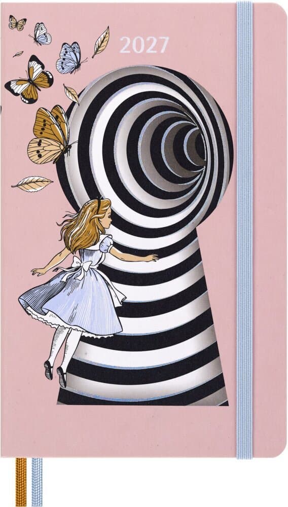 Moleskine Alice im Wunderland 12 Monate Wochen-Notizkalender 2027, L/A5, 1 Wo = 1 Seite, fester Einband