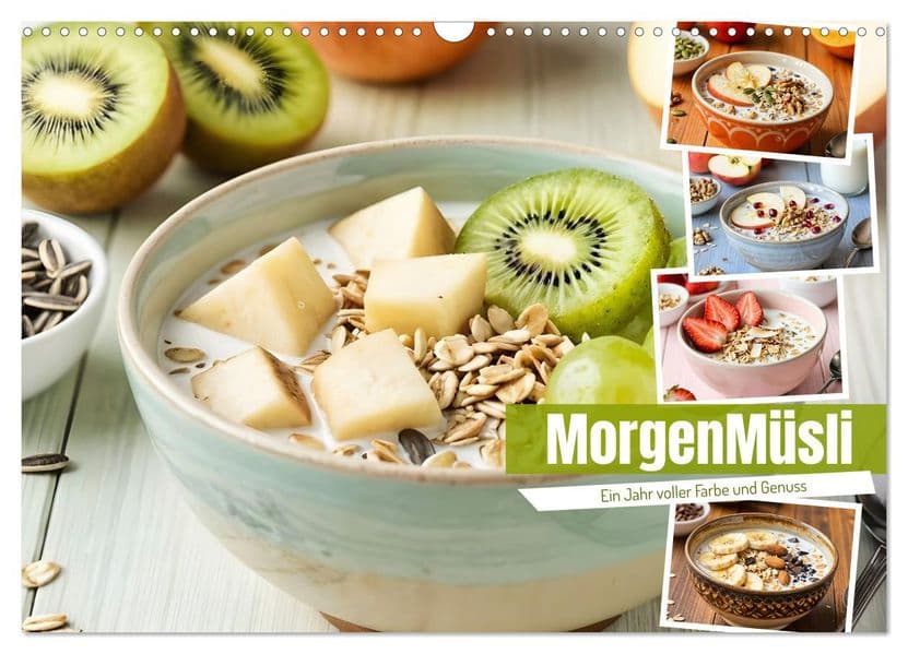 MorgenMüsli - Ein Jahr voller Farbe und Genuss (Wandkalender 2027 DIN A3 quer), CALVENDO Monatskalender