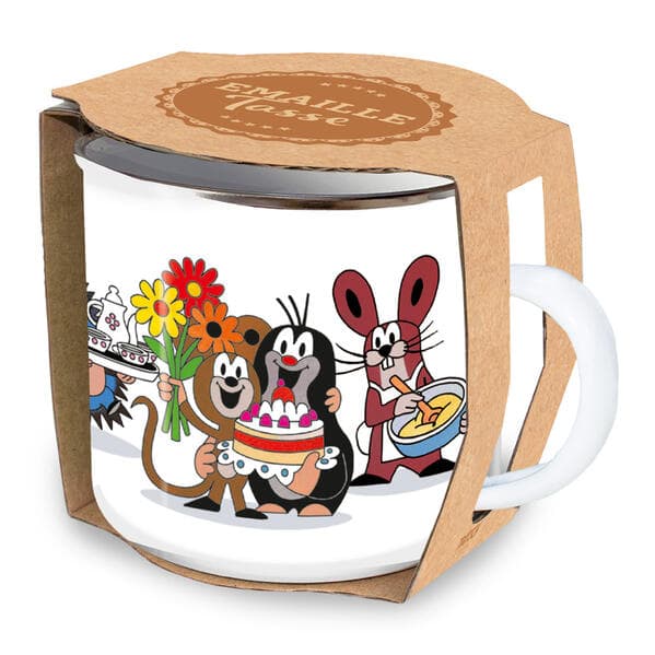 TRÖTSCH- Der kleine Maulwurf Emailletasse Torte: Kaffeetasse Teetasse Geschenkidee Geschenk Tasse Emaillebecher