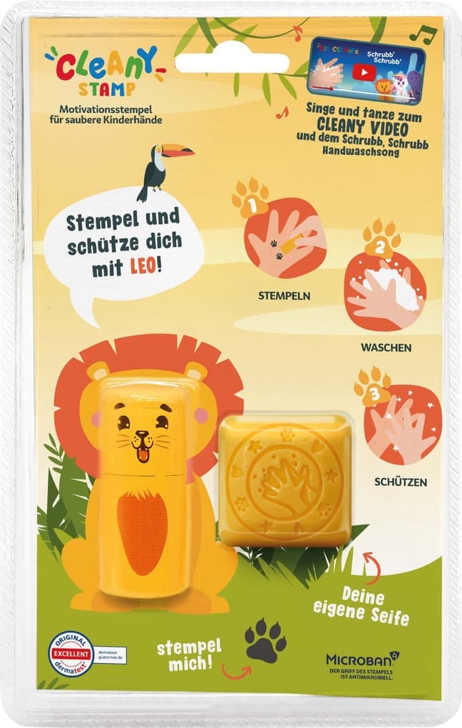 COLOP little NIO Cleany Stamp Löwe, Handwasch-Stempel + Seife