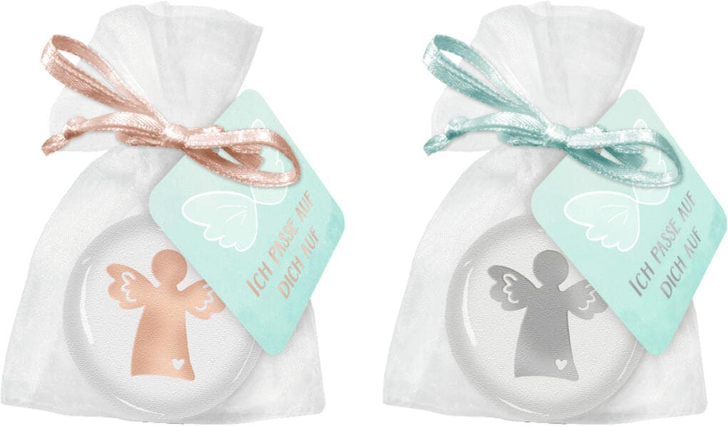 Handschmeichler Kunstharz - Ich passe auf dich auf (rosé / silber)