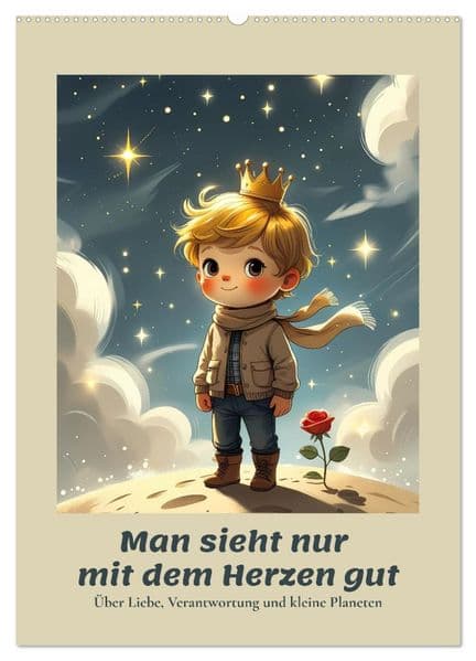 Man sieht nur mit dem Herzen gut - Über Liebe, Verantwortung und kleine Planeten (Wandkalender 2027 DIN A2 hoch), CALVENDO Monatskalender