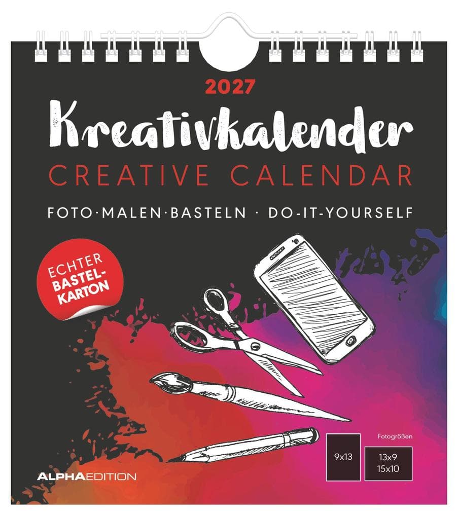 Kreativkalender S schwarz 2027