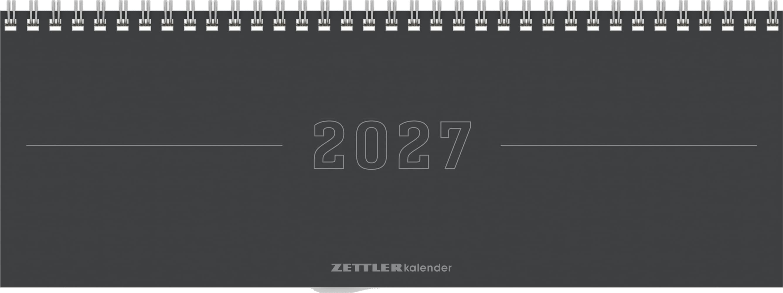 ZETTLER Tisch-Querkalender Papyrus Grau 2027