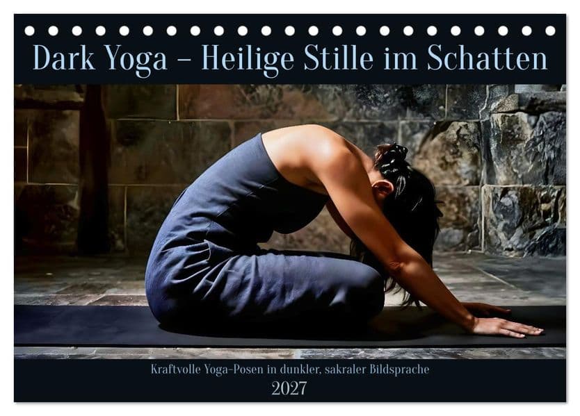 Dark Yoga - Heilige Stille im Schatten (Tischkalender 2027 DIN A5 quer), CALVENDO Monatskalender
