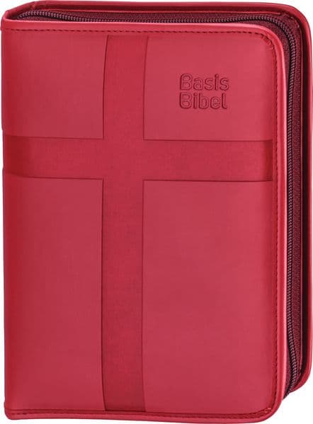 BasisBibel. Die Kompakte. Kunstlederhülle mit Reißverschluss. rot
