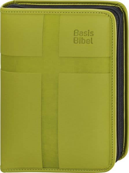 BasisBibel. Die Kompakte. Kunstlederhülle mit Reißverschluss. hellgrün
