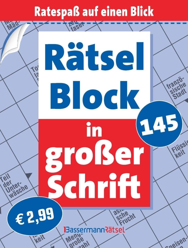 Rätselblock in großer Schrift 145