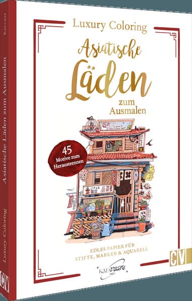 Luxury Coloring: Asiatische Läden zum Ausmalen