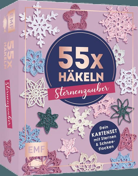 55 x häkeln - Sternenzauber: Dein Kartenset mit traumhaften Häkelsternen und Schneeflocken