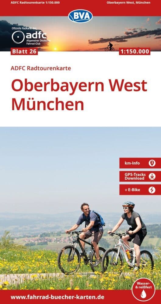 BVA ADFC Radtourenkarte Oberbayern West München 1:150.000