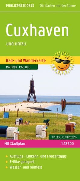 Publicpress Rad- und Wanderkarte Cuxhaven und umzu (mit Stadtplan) 1:60.000