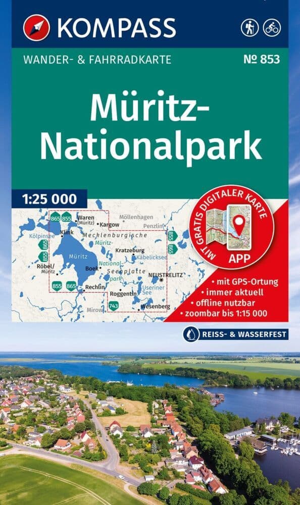 KOMPASS Wanderkarte 853 Müritz-Nationalpark 1:25.000