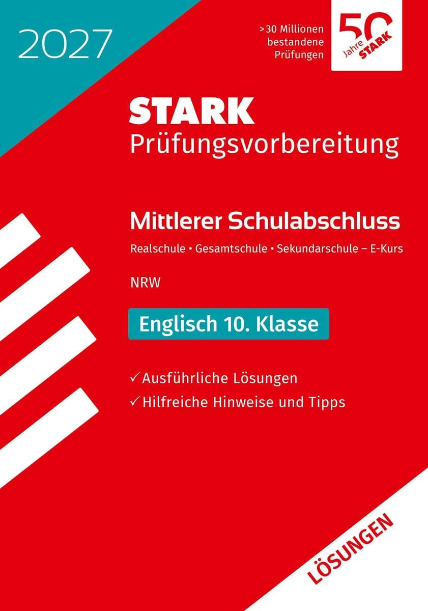 STARK Lösungen zu Englisch - Mittlerer Schulabschluss (MSA) 2027 NRW - Prüfungsvorbereitung