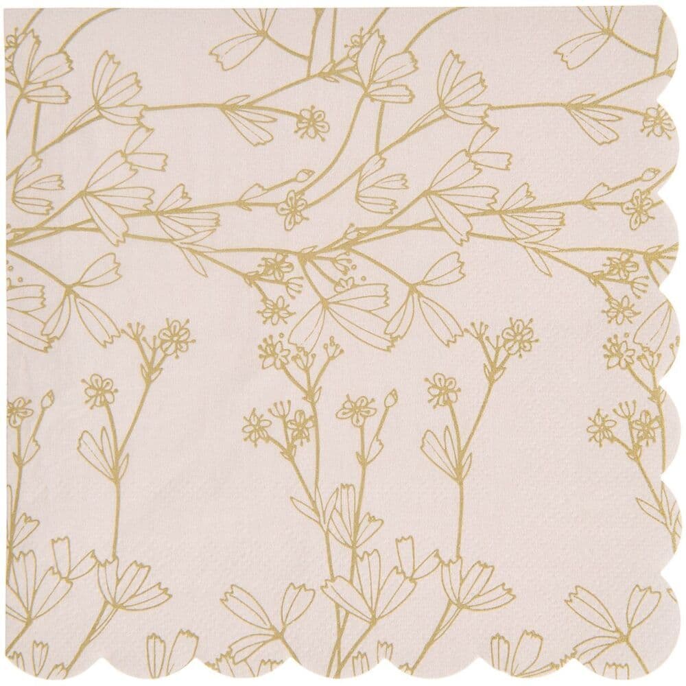 Servietten Blumen, Apricot/Gold, FSC MIX