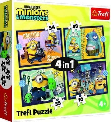 4 in 1 Puzzle Premium Plus 4x88 Teile New Minions Adventure