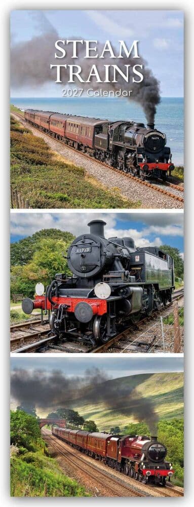 Steam Trains - Dampflokomotiven - Slimline-Kalender 2027