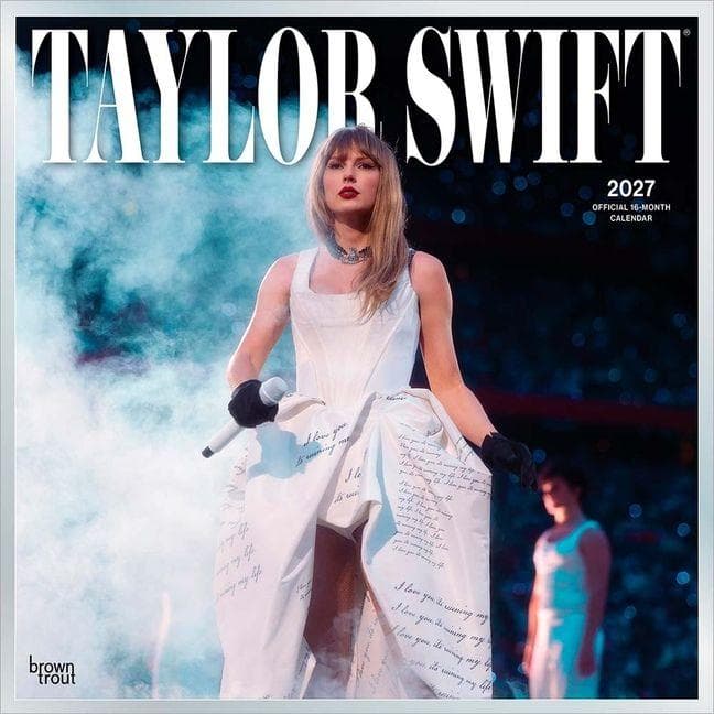 Taylor Swift Official 2027 12 X 24 Inch (Hanging) Monthly Square Wall Calendar Plastic-Free